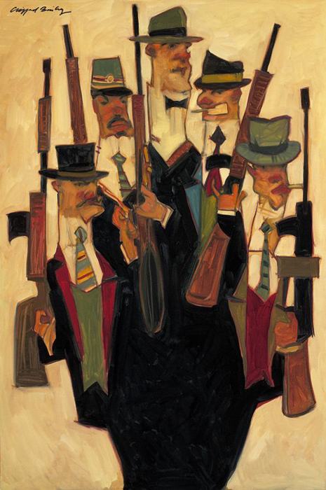 MOBSTERS 2010 24x36 by Clifford Bailey Fine Art