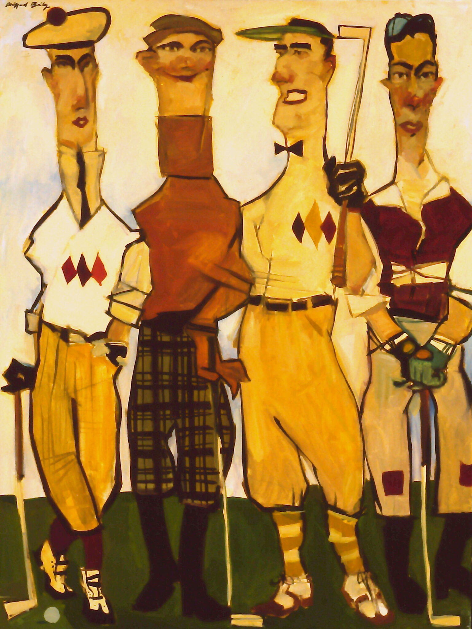 Four on the Green by Clifford Bailey Fine Art