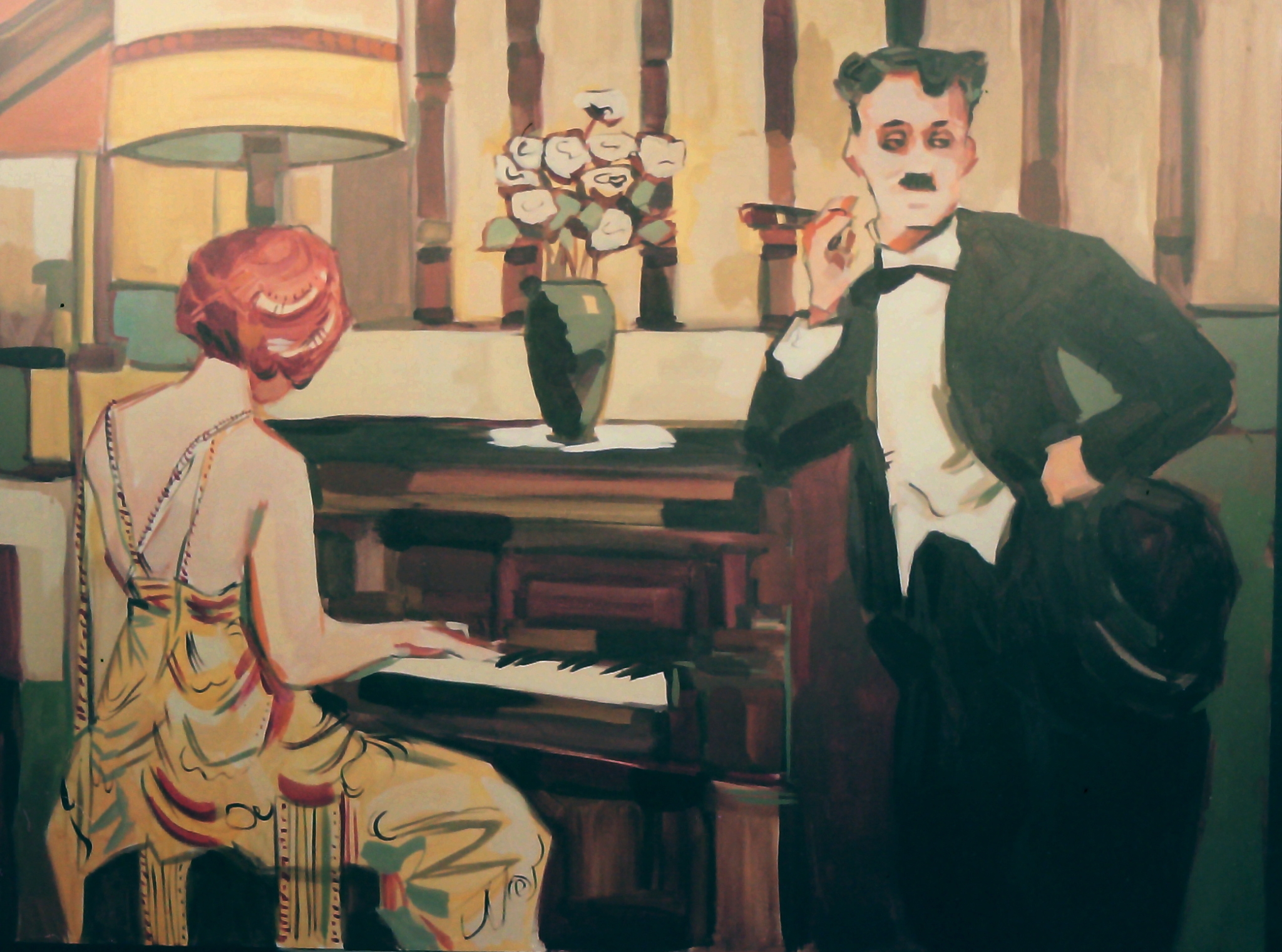 "Chaplin at the Piano" by Clifford Bailey Fine Art