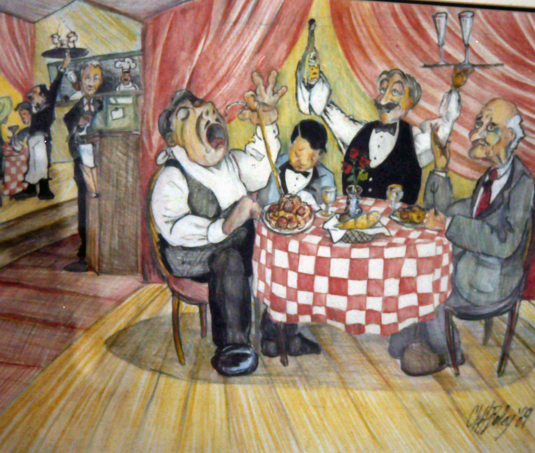 "Italian Restaurant" (1989) by Clifford Bailey Fine Art