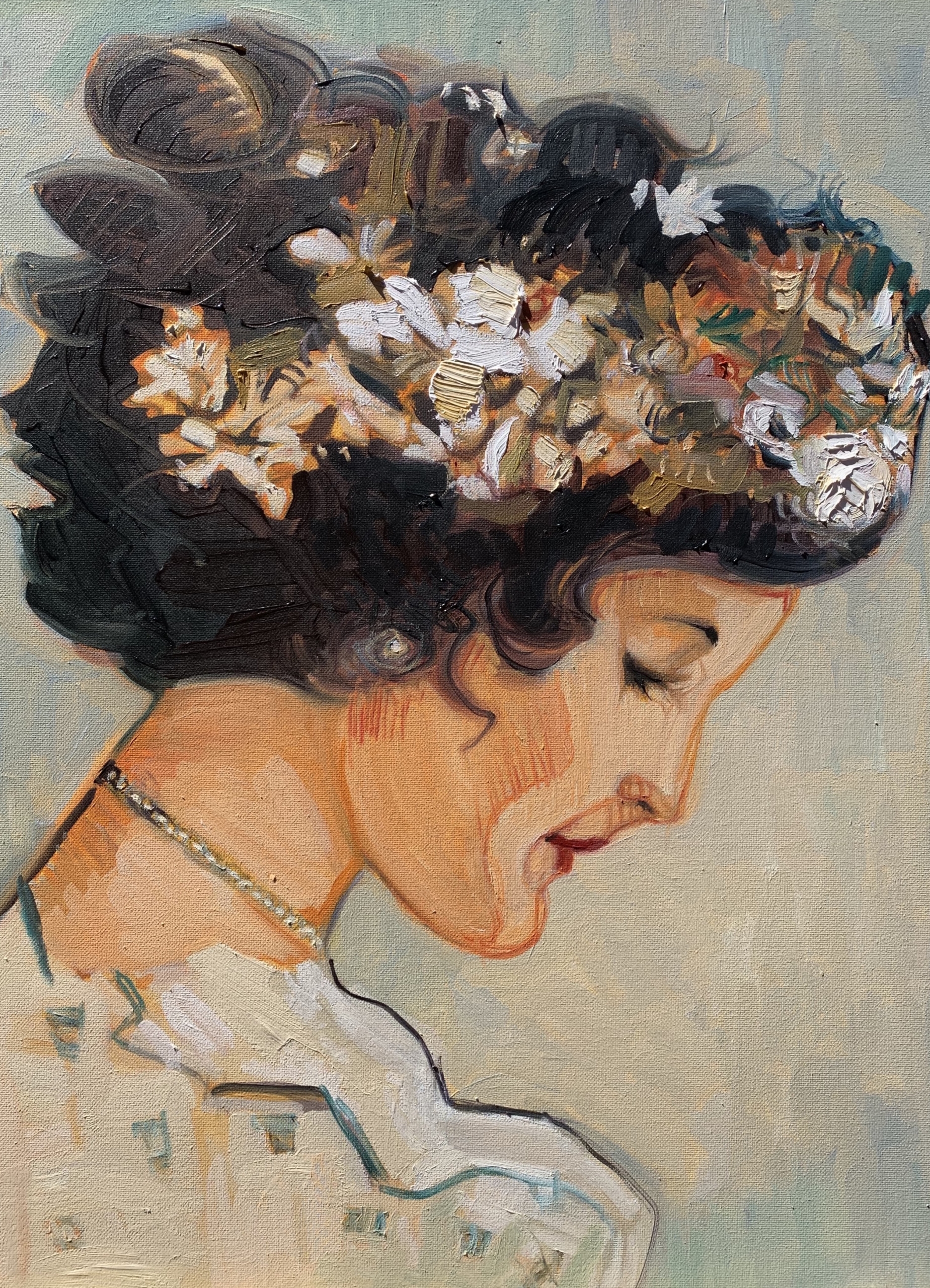 Clifford Bailey Fine Art, Flowers In Her Hair