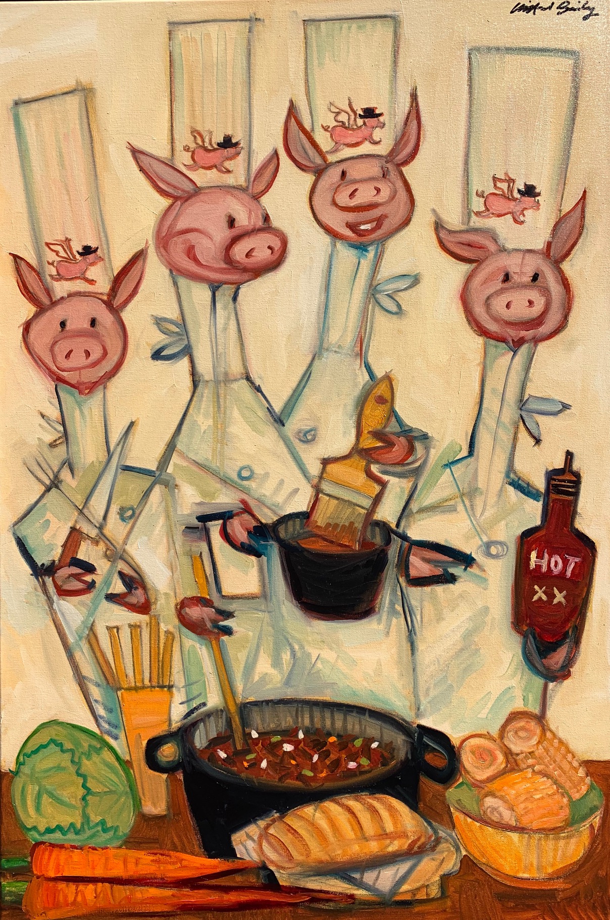 Clifford Bailey Fine Art, Pigs Cooking