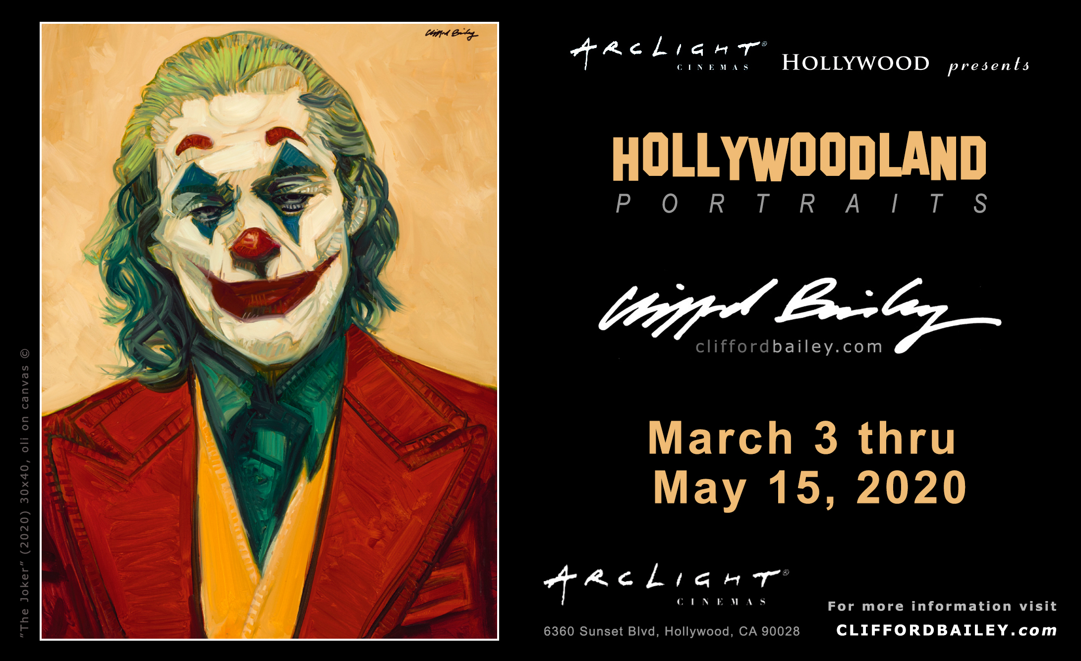 Clifford Bailey Fine Art, Hollywoodland Portraits, Arclight Hollywood
